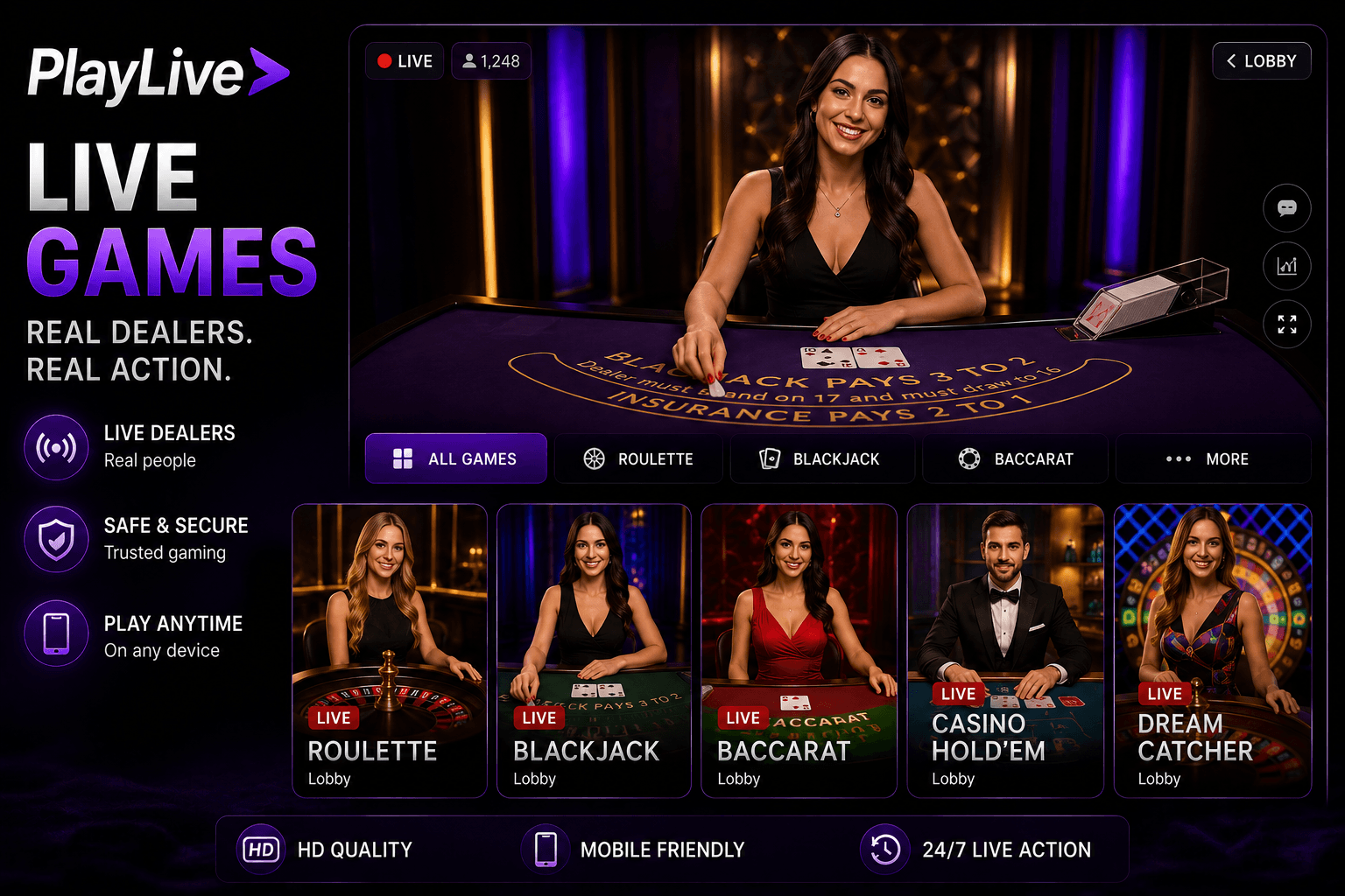 PlayLive Live Lobby Overview